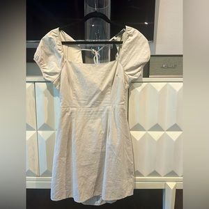 Kendall & Kylie Tan / Cream Tie Back Open Back Mini Dress - Size Medium